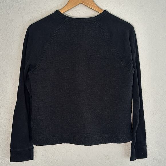 Rag & Bone Quilted Black Pullover Sweatshirt Sweater Long Sleeve Loungewear - Picture 5 of 6